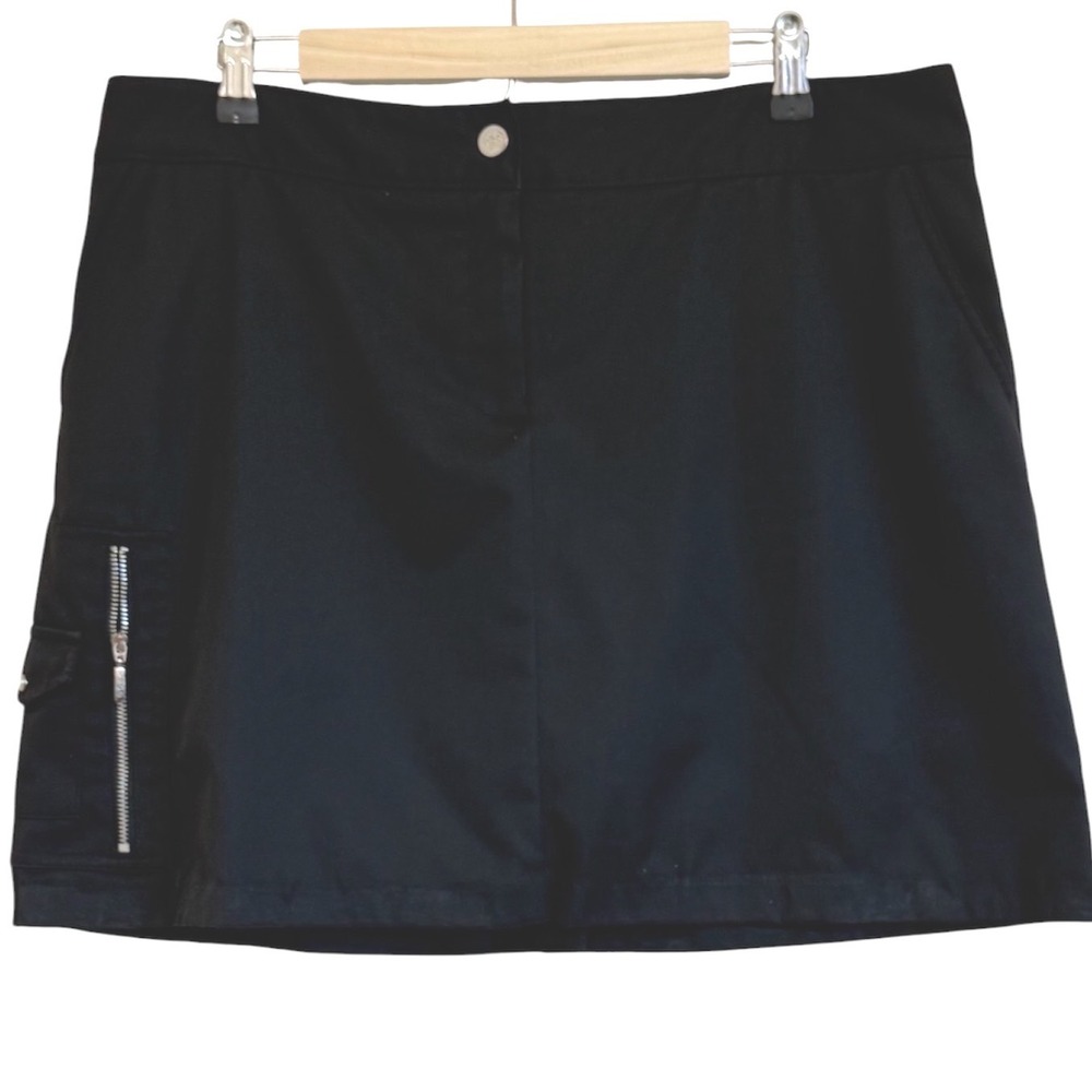 IZOD XFG Womens Black Cargo Golf Skort Size 14 Active Athletic Skirt Pocket